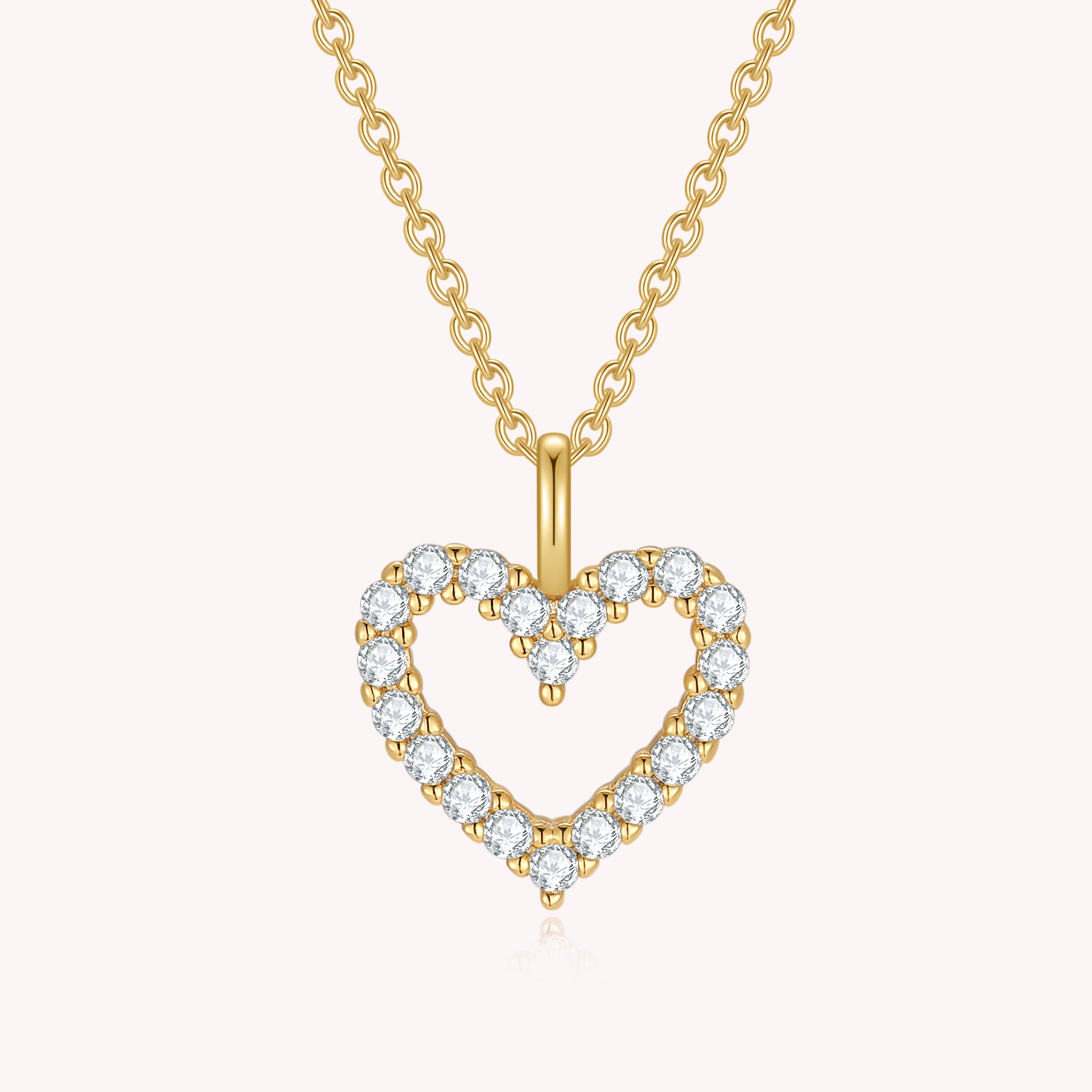 Open Heart Moissanite Diamond Necklace