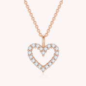 Open Heart Moissanite Diamond Necklace