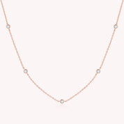 Five Stone Station Moissanite Diamond Necklace