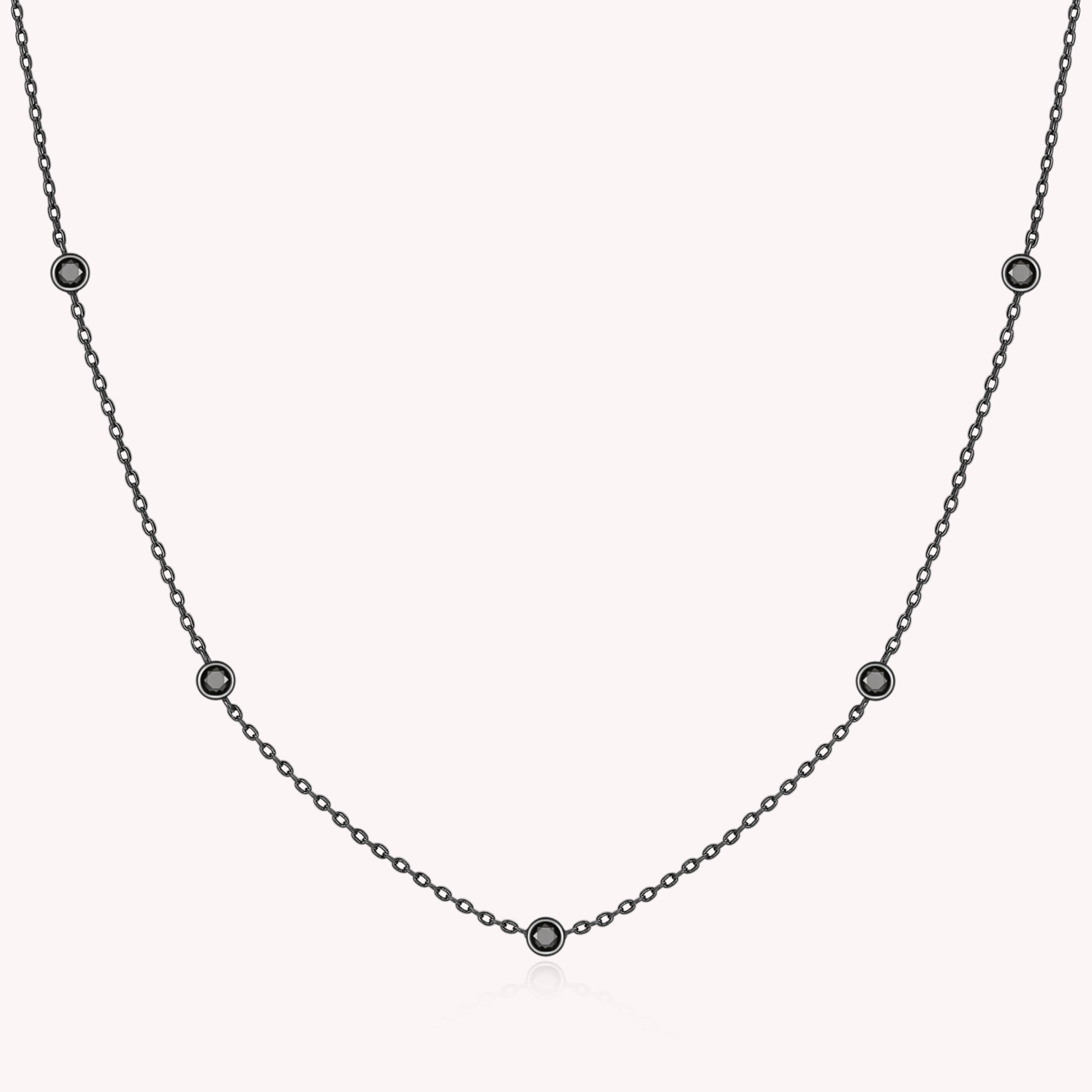 Five Stone Station Moissanite Diamond Necklace