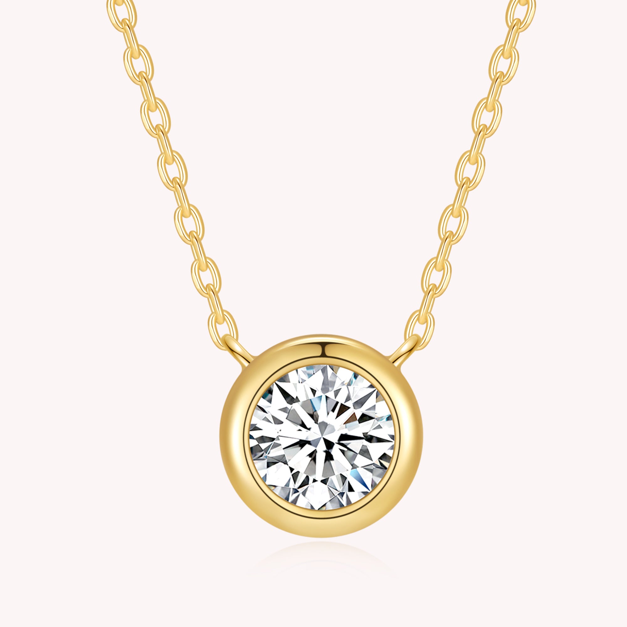 Bezel Set Solitaire Diamond Necklace