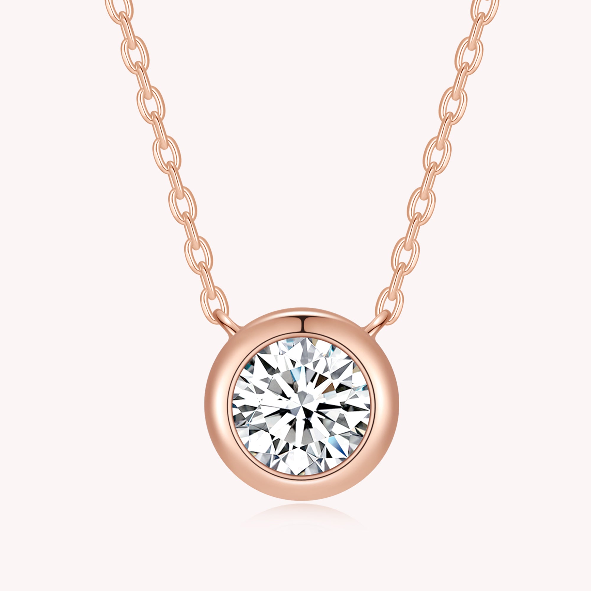 Bezel Set Solitaire Diamond Necklace