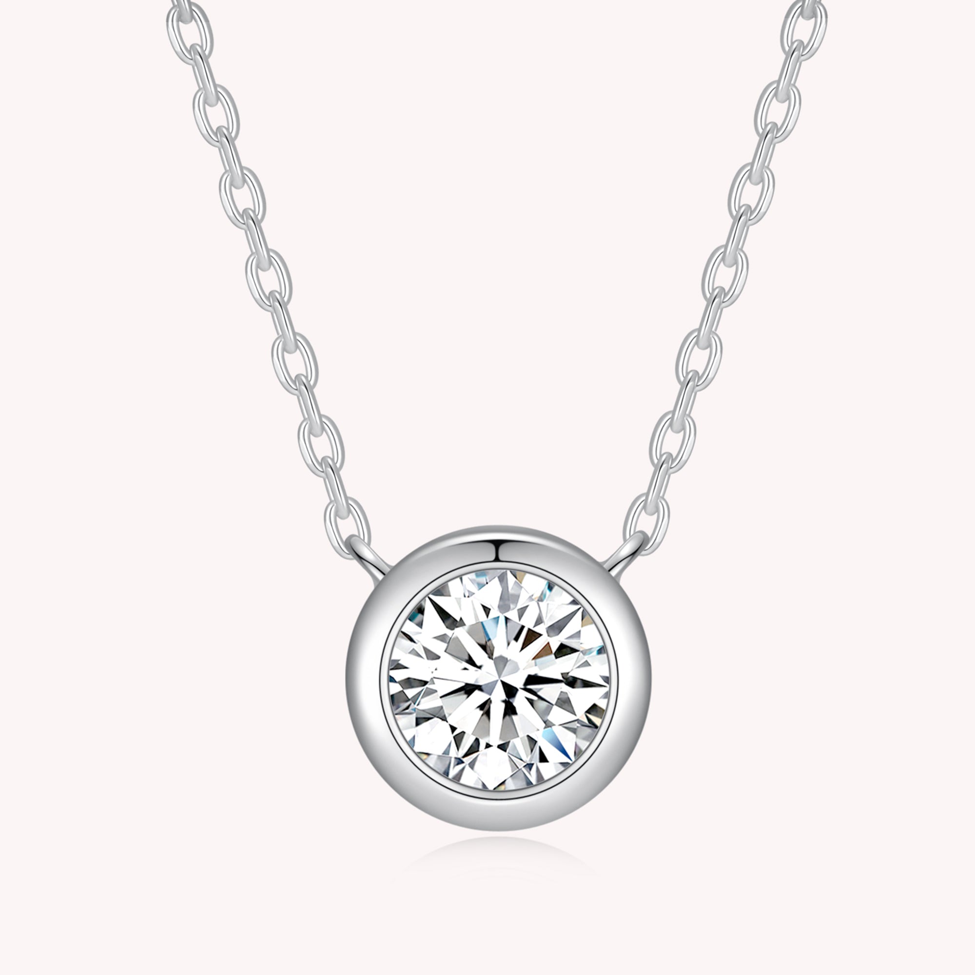 Bezel Set Solitaire Diamond Necklace