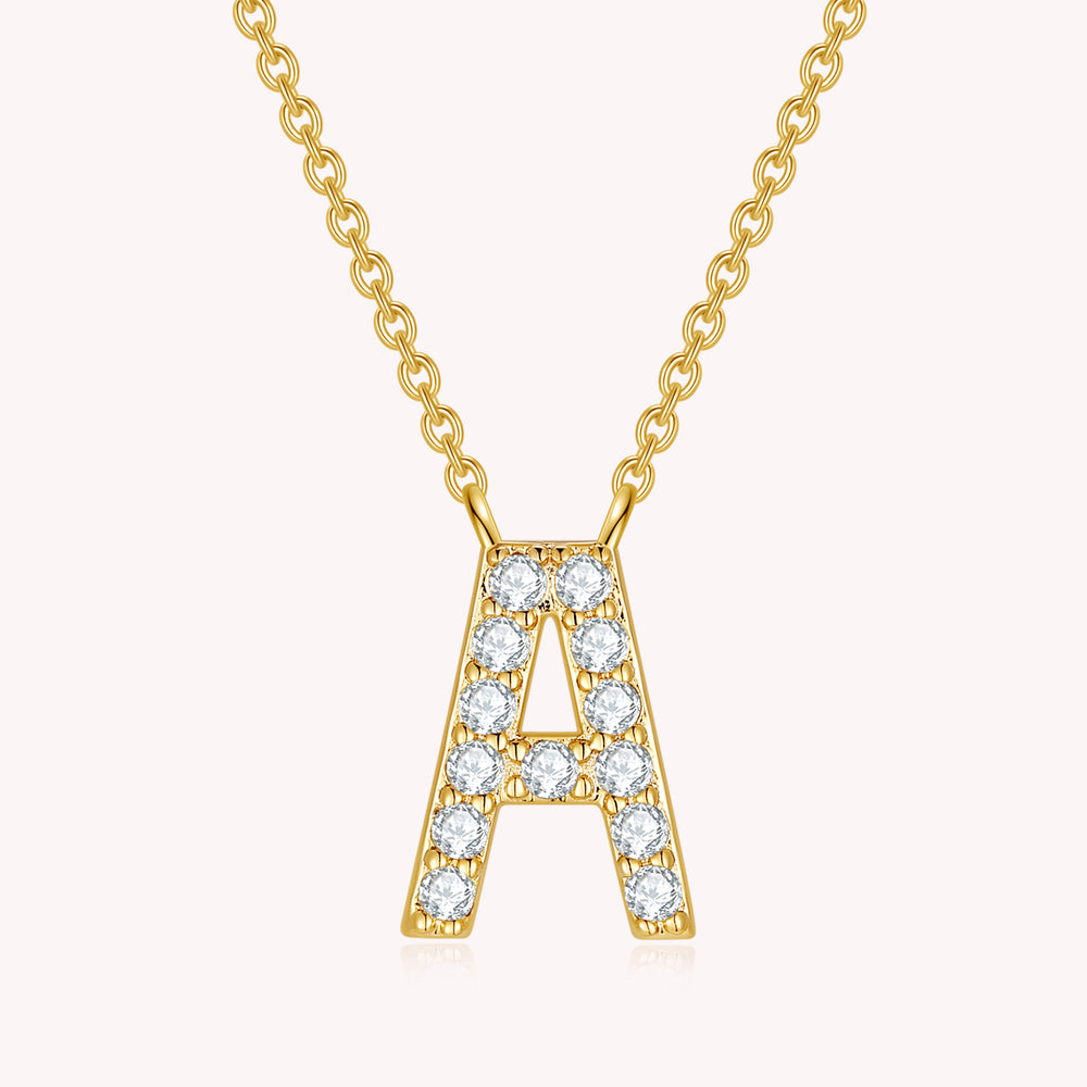 AFFY Moissanite Diamond Alphabet's Letter's Necklaces