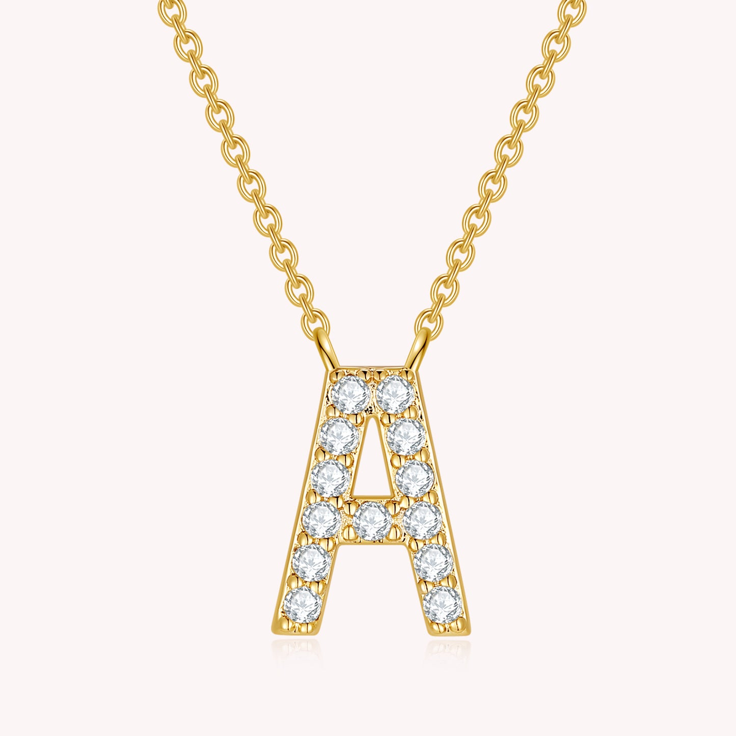 AFFY Moissanite Diamond Alphabet's Letter's Necklaces