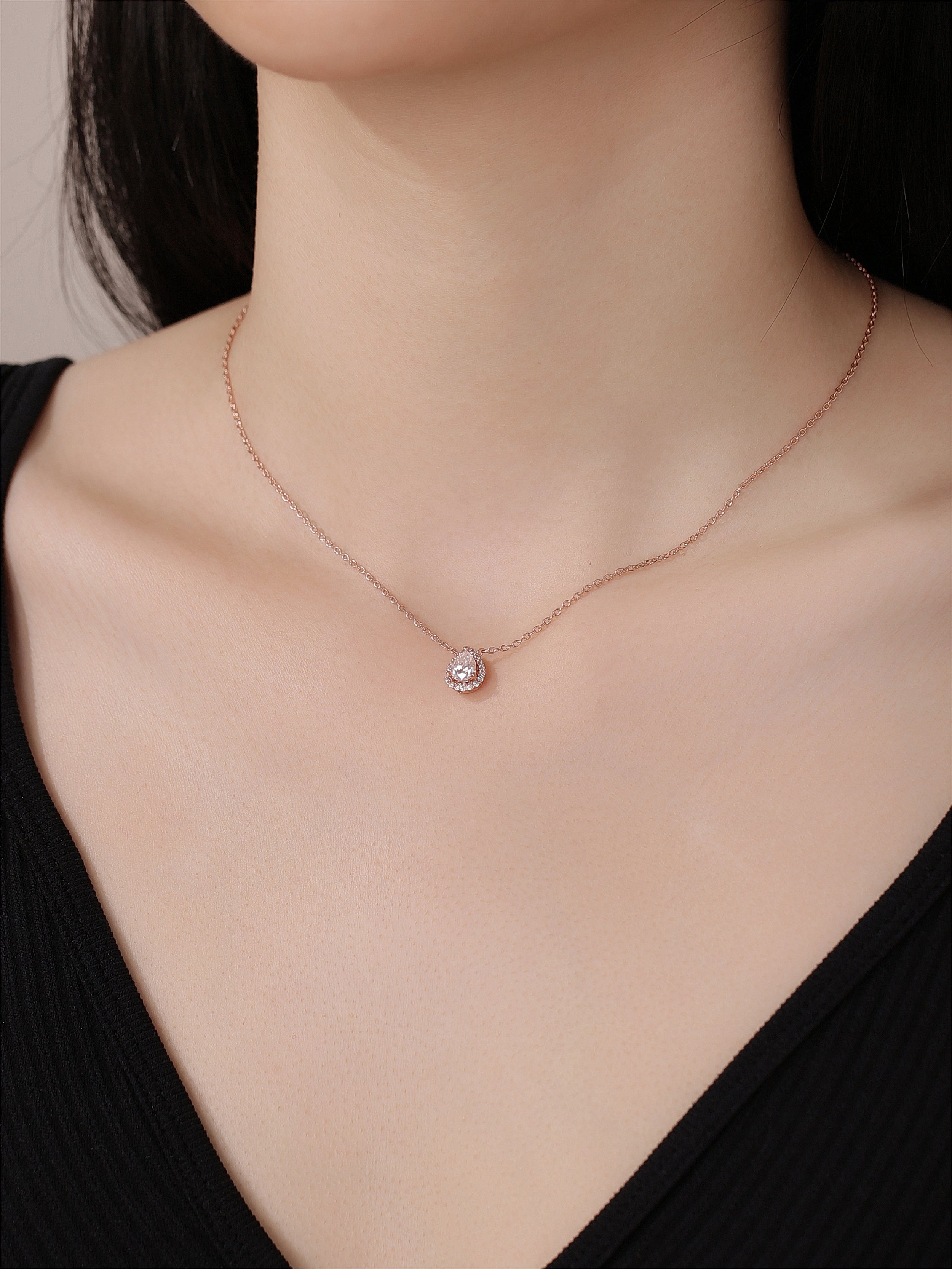 TearDrop Moissanite Diamond Necklace