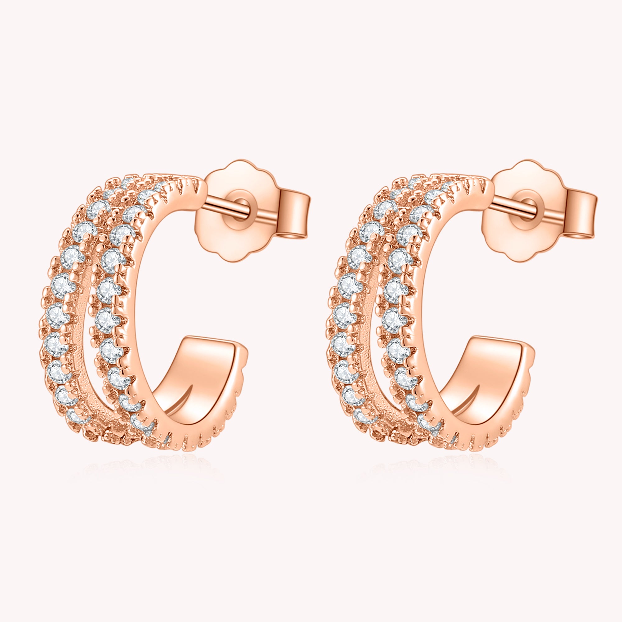 Double Row Diamond Earrings