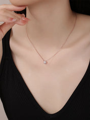 Round Moissanite Diamond Necklace