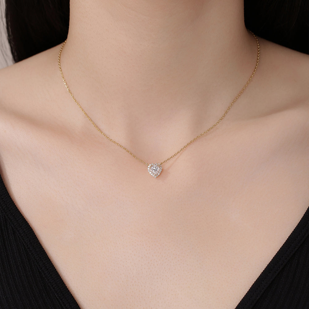 Heart Moissanite Diamond Necklace