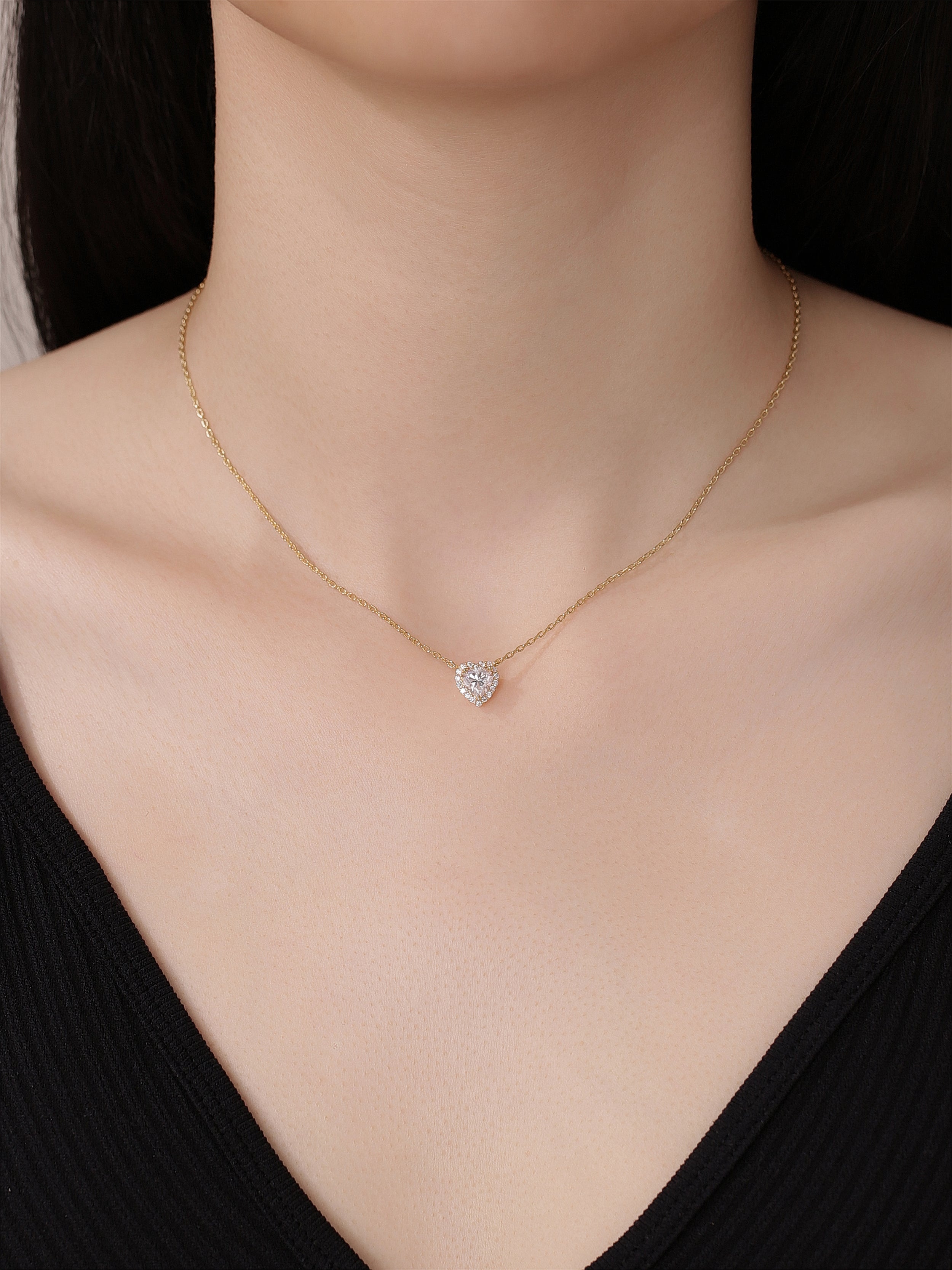 Heart Moissanite Diamond Necklace