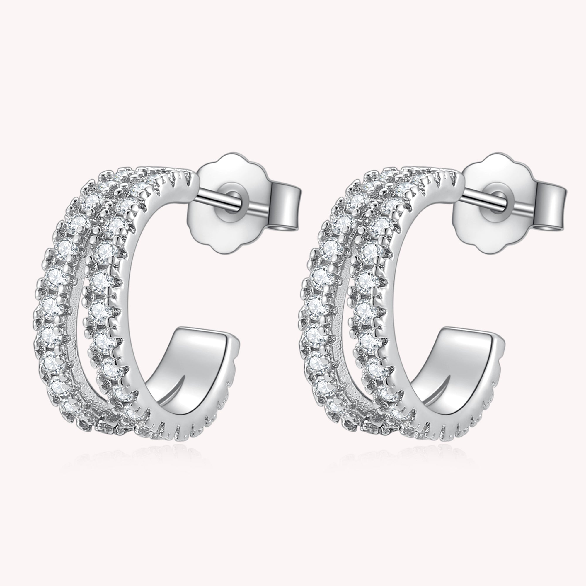 Double Row Diamond Earrings