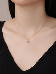 Open Heart Moissanite Diamond Necklace