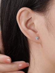 Moissanite Diamond 10K Gold Post Stud Earrings