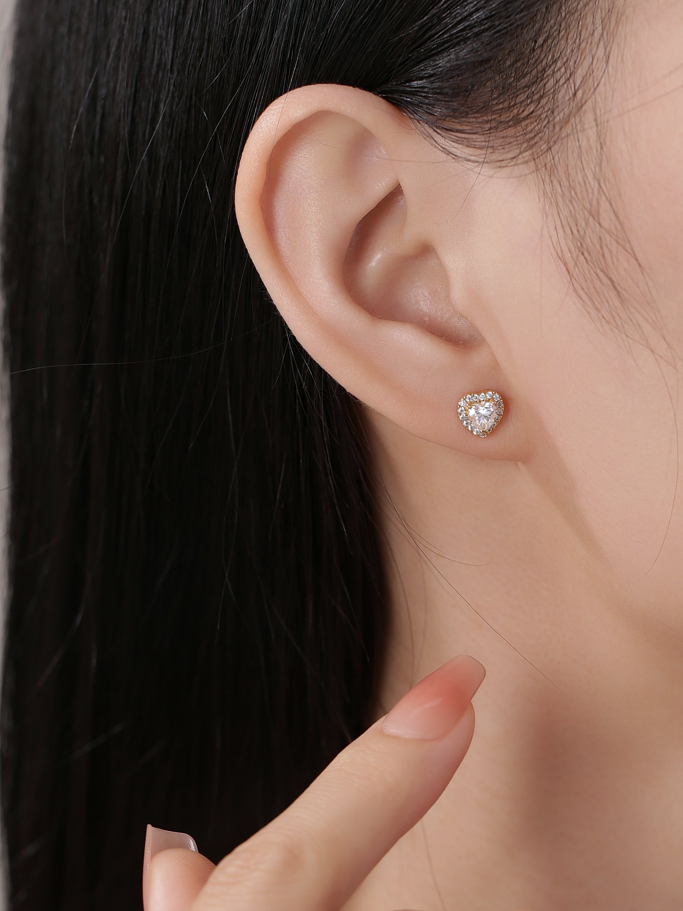 Studded Heart Earrings