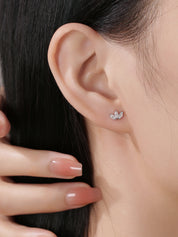 Trio Stone Stud Earrings