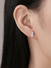 Double Diamond Stud Earrings