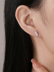 Double Diamond Stud Earrings