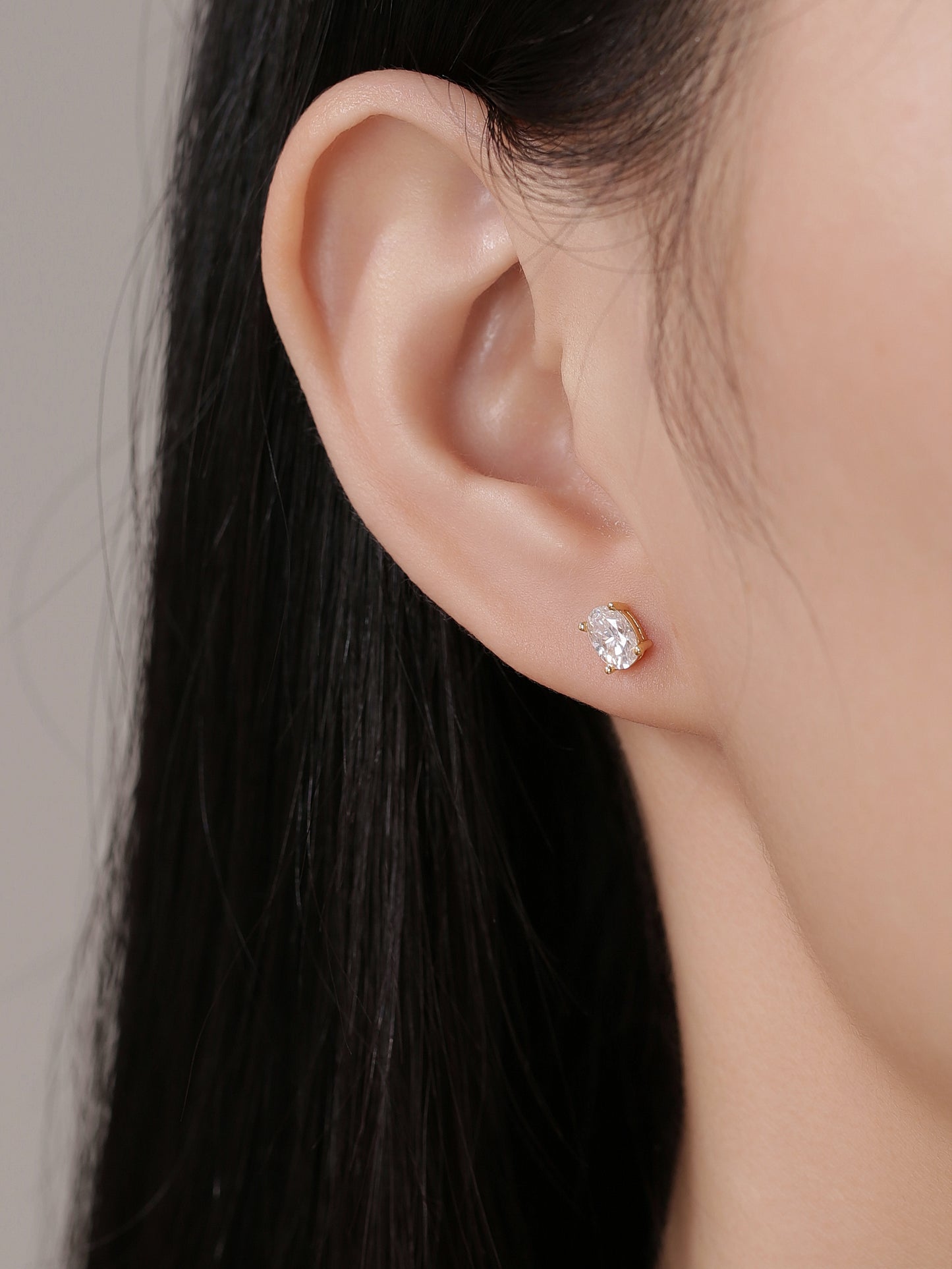 Oval Cut Solitaire Studs Earrings