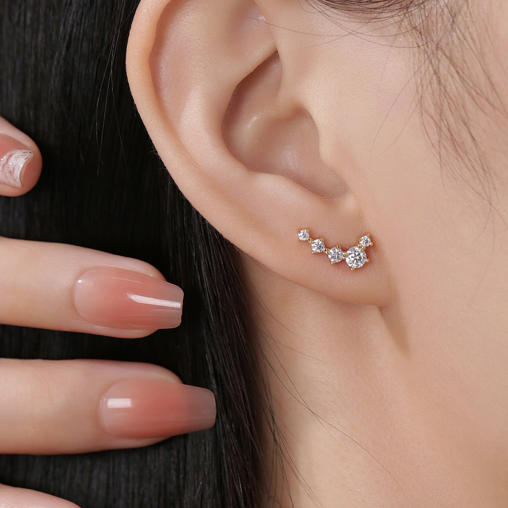 5 Stone Crawler Earrings