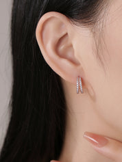 Double Row Diamond Earrings