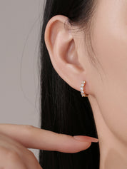 Iced out Moissanite Hoop Earring