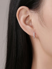 Iced out Moissanite Hoop Earring