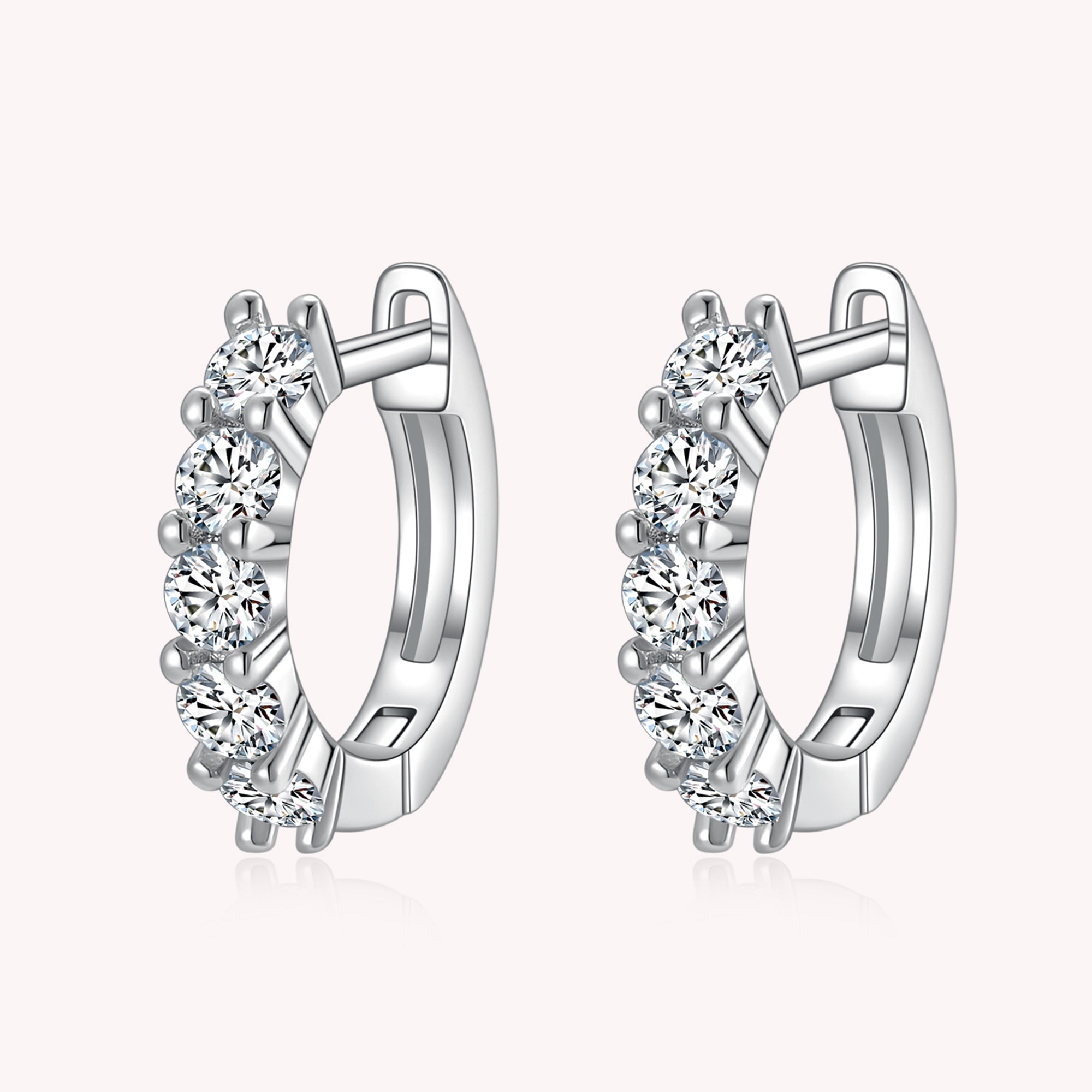 Iced out Moissanite Hoop Earring