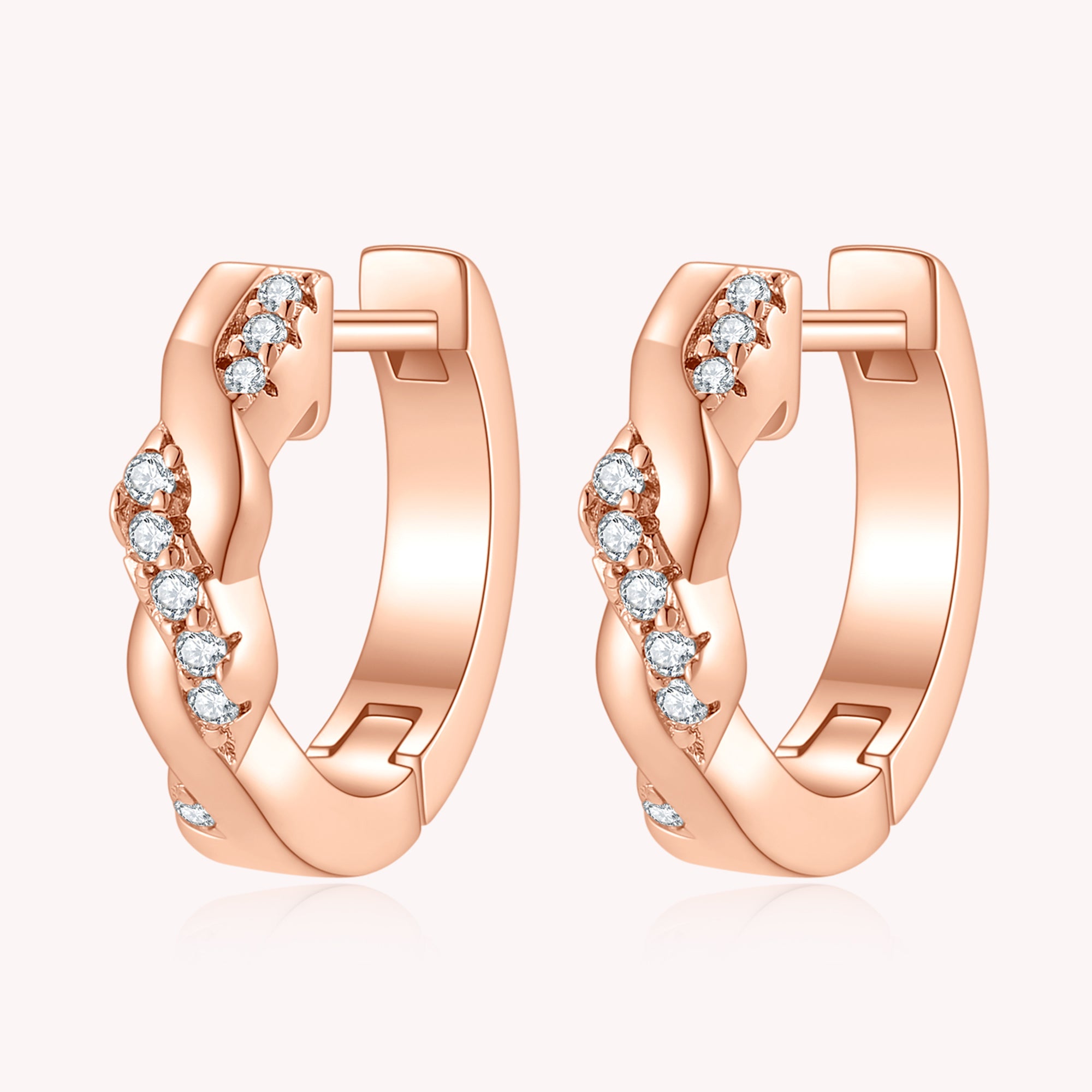 Diamond Twist Hoop Earrings