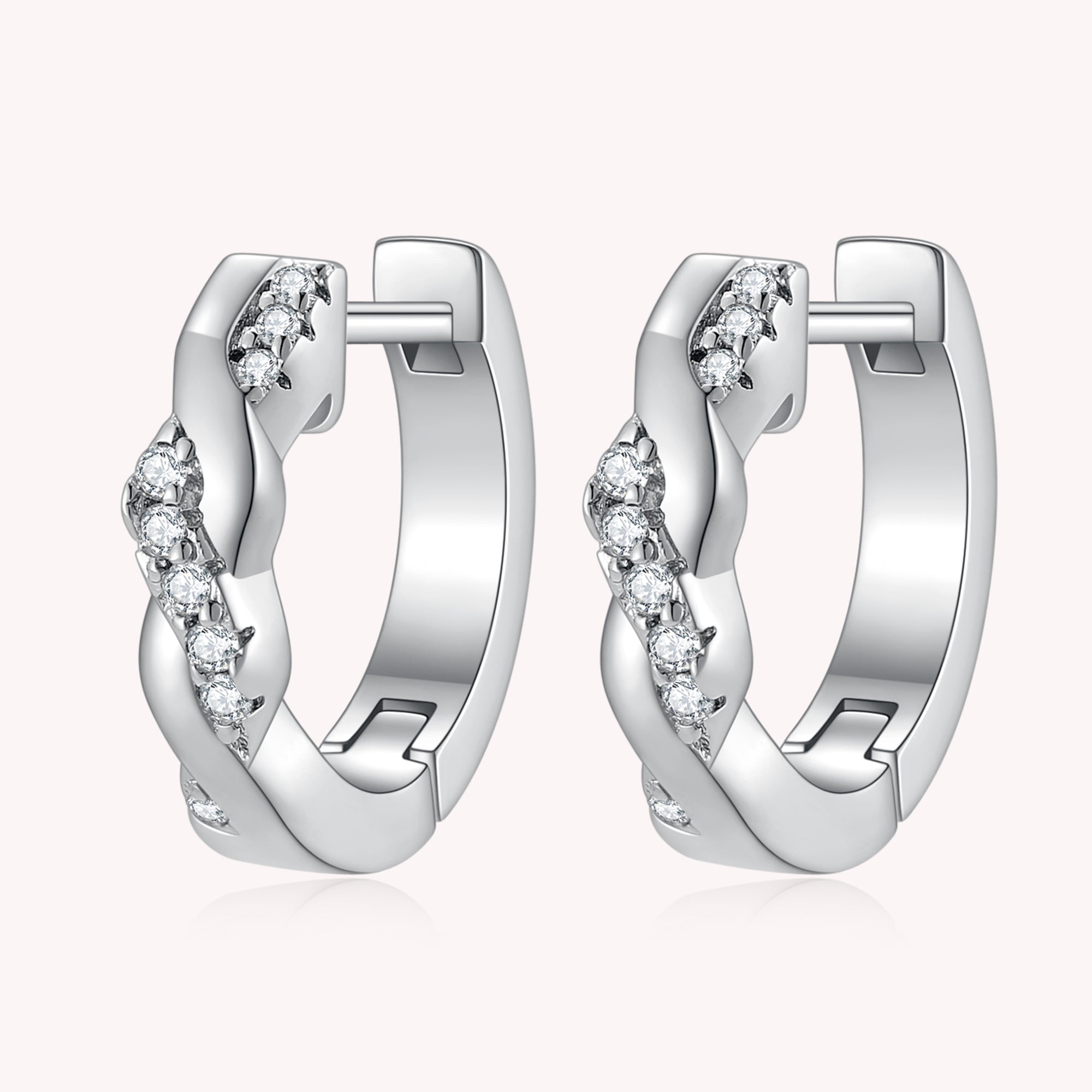 Diamond Twist Hoop Earrings