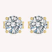 Moissanite Diamond 10K Gold Post Stud Earrings