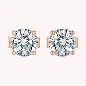 Moissanite Diamond 10K Gold Post Stud Earrings