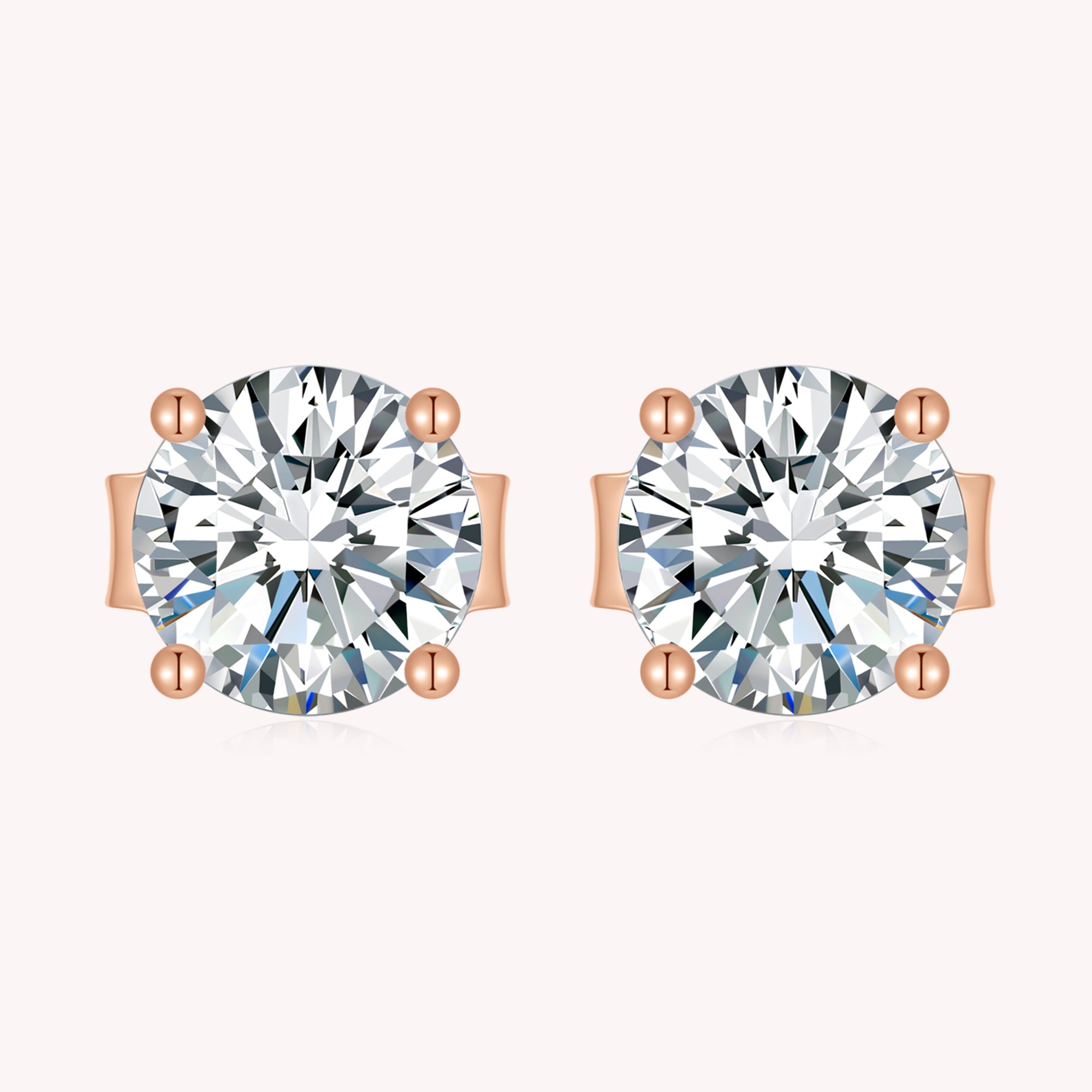 Moissanite Diamond 10K Gold Post Stud Earrings