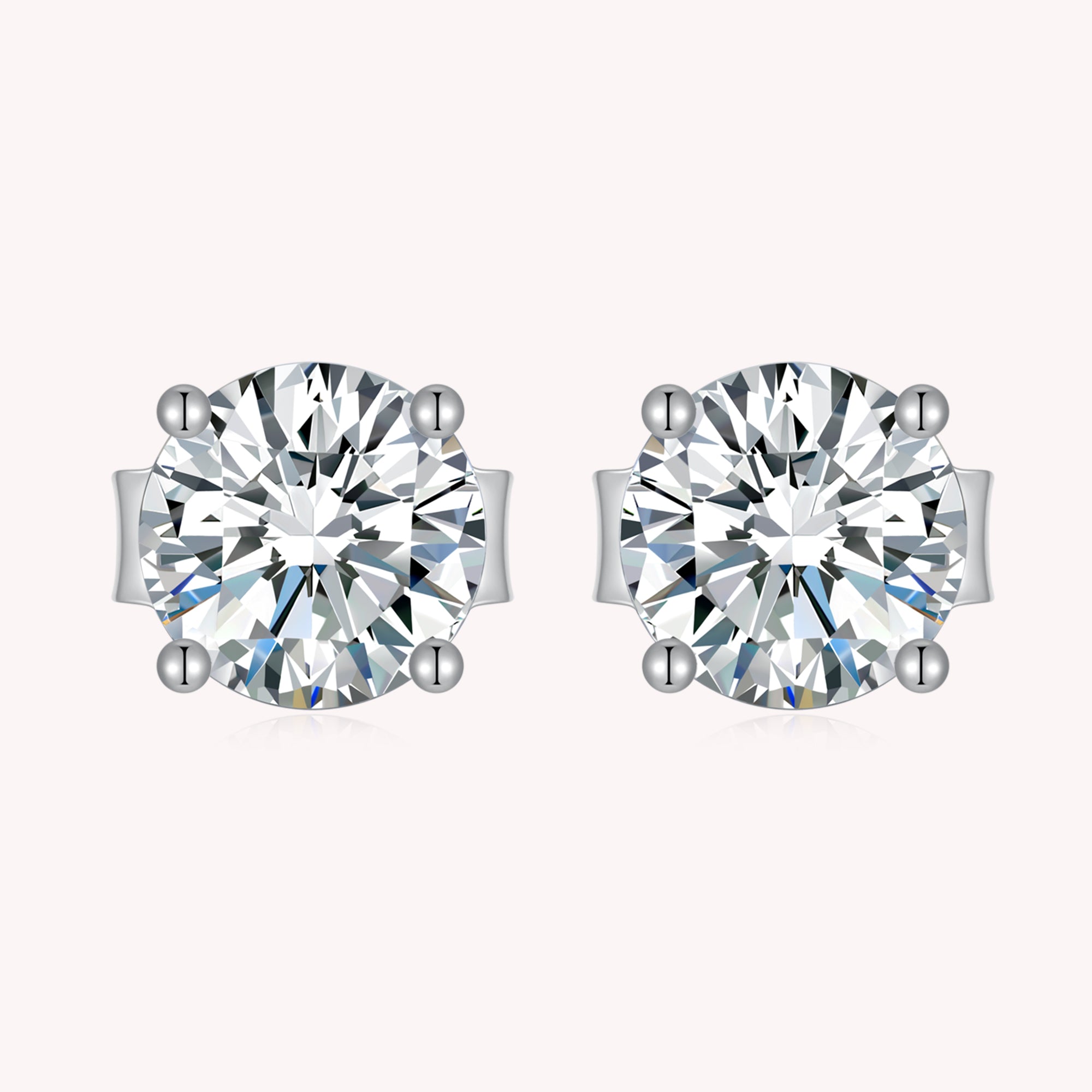 Moissanite Diamond 10K Gold Post Stud Earrings