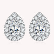 Pear & Round Moissanite Diamond Stud Earrings