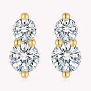 Double Diamond Stud Earrings