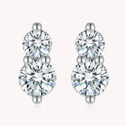 Double Diamond Stud Earrings