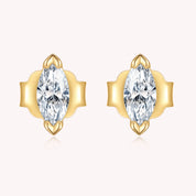 Ellipse Shape Moissanite Diamond Stud Earrings