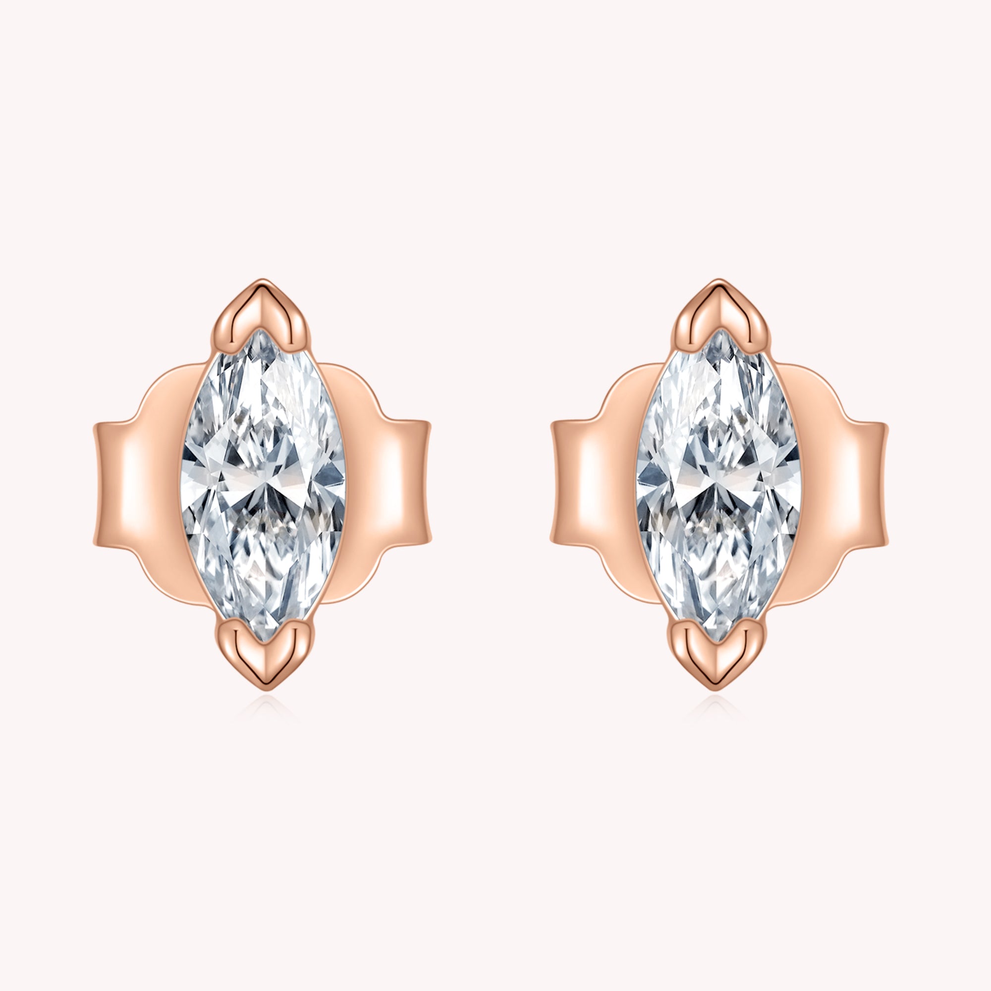 Ellipse Shape Moissanite Diamond Stud Earrings