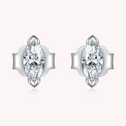 Ellipse Shape Moissanite Diamond Stud Earrings