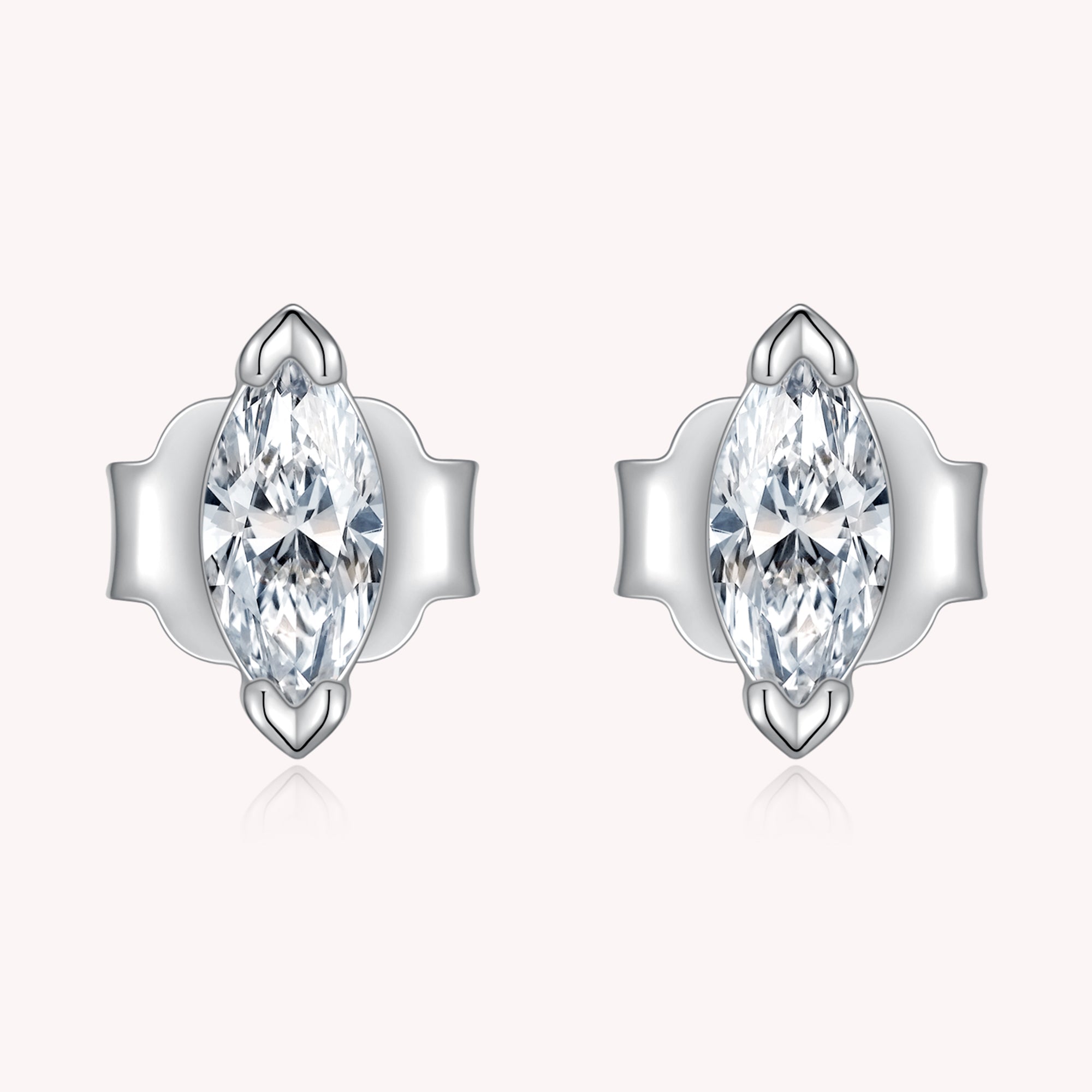 Ellipse Shape Moissanite Diamond Stud Earrings