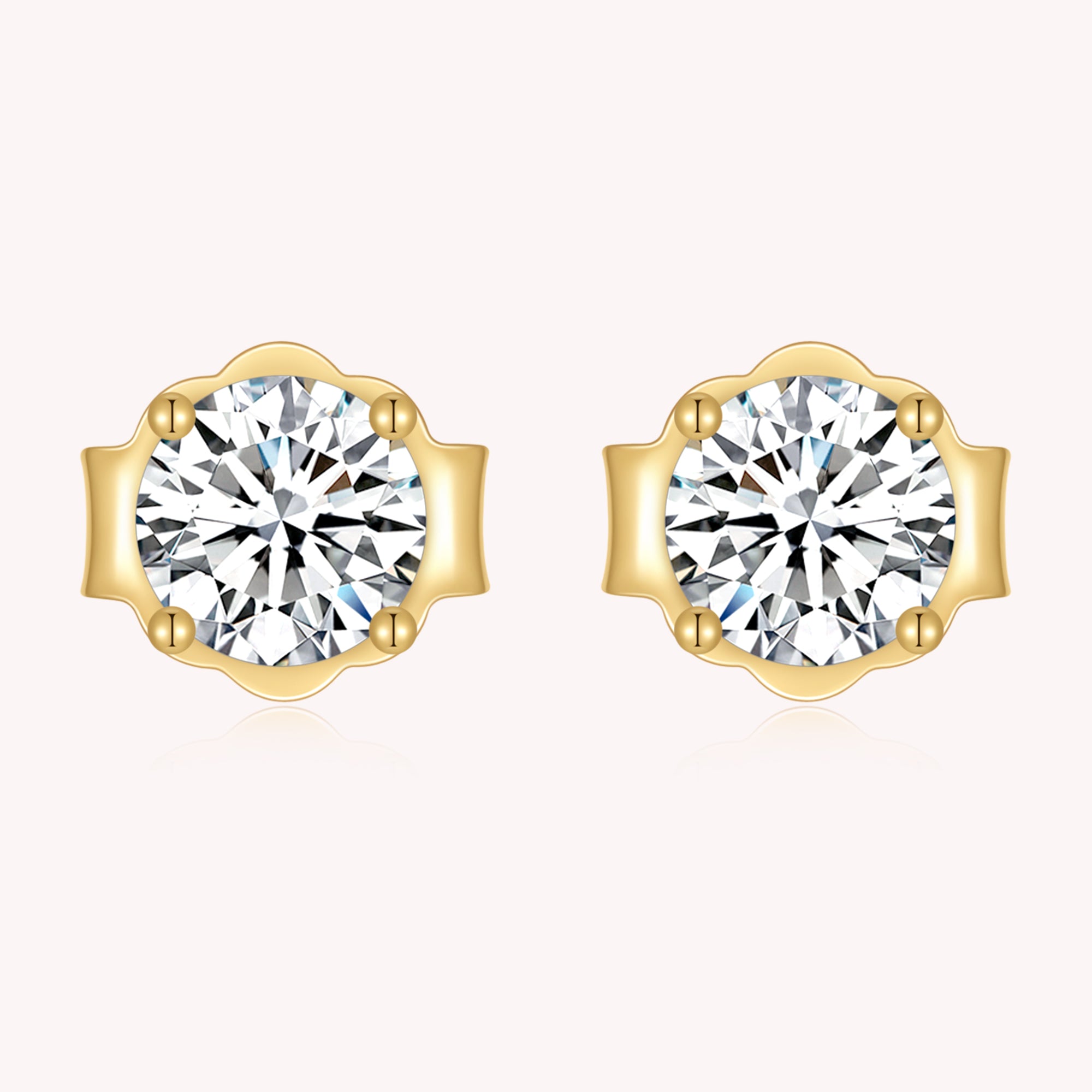 Moissanite Diamond 0.85 Cttw Stud Earrings