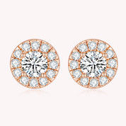 Halo Moissanite Stud Earrings