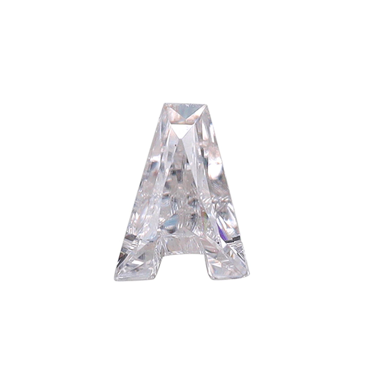 Initial Letter Alphabet White Lab Created Moissanite Loose Gemstone