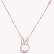 Easter Bunny Pendant Necklace, 14K Gold Over Sterling Silver With White Cubic Zirconia