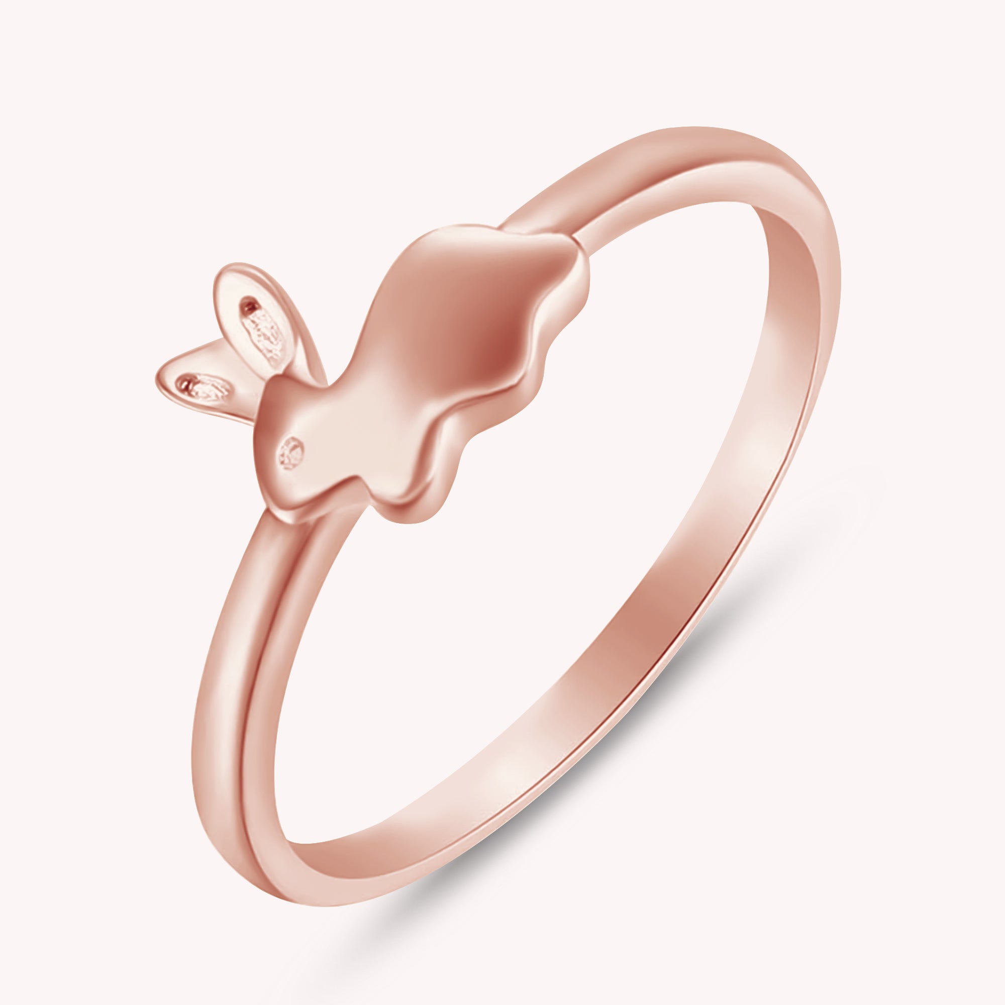 Rabbit Animal 14k Gold Over Sterling Silver Fashion Ring