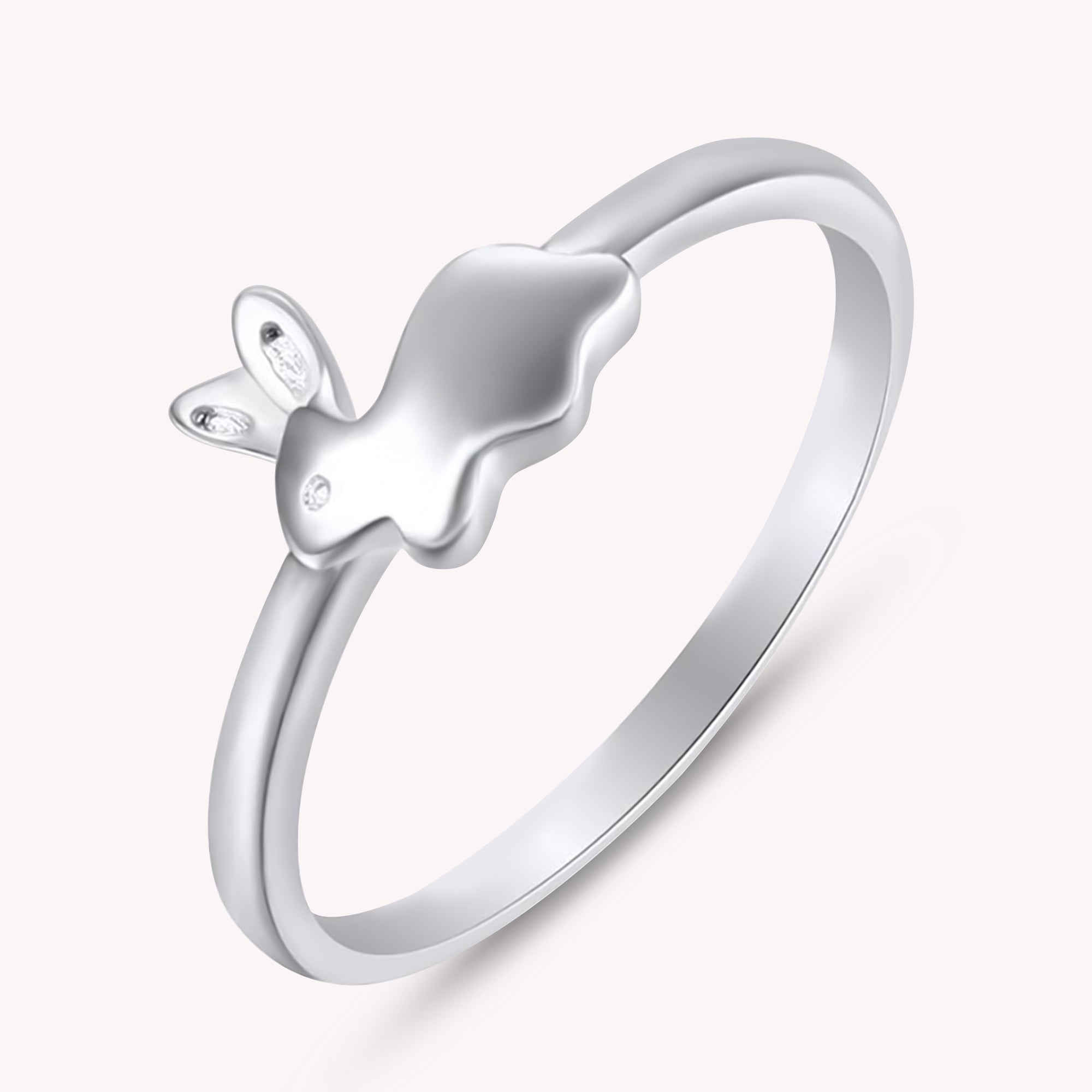Rabbit Animal 14k Gold Over Sterling Silver Fashion Ring