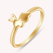 Rabbit Animal 14k Gold Over Sterling Silver Fashion Ring