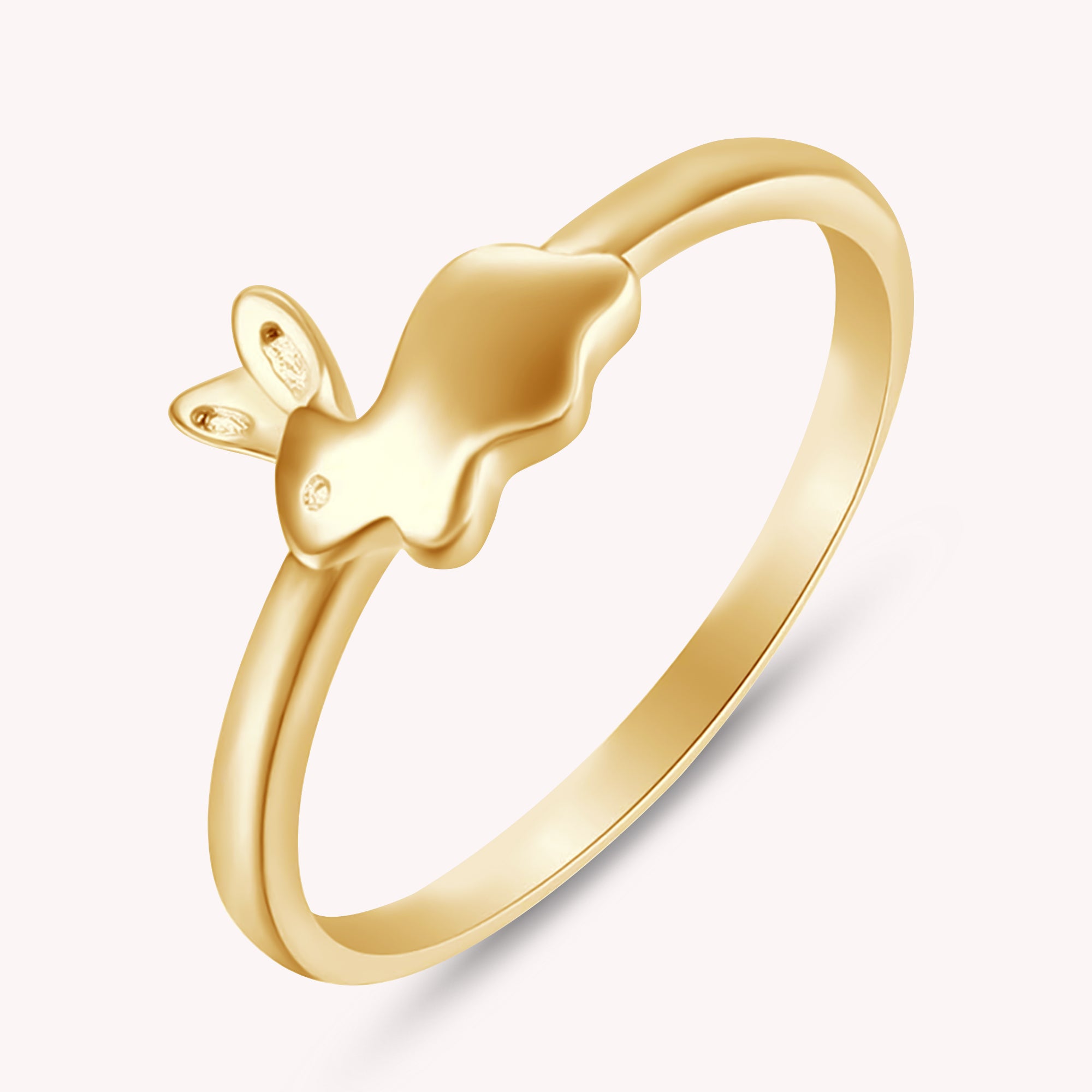 Rabbit Animal 14k Gold Over Sterling Silver Fashion Ring