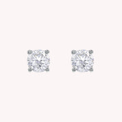 1 Carat Round Lab Grown Diamond Solitaire Stud Earring