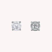 1 Carat Round Lab Grown Diamond Solitaire Stud Earring